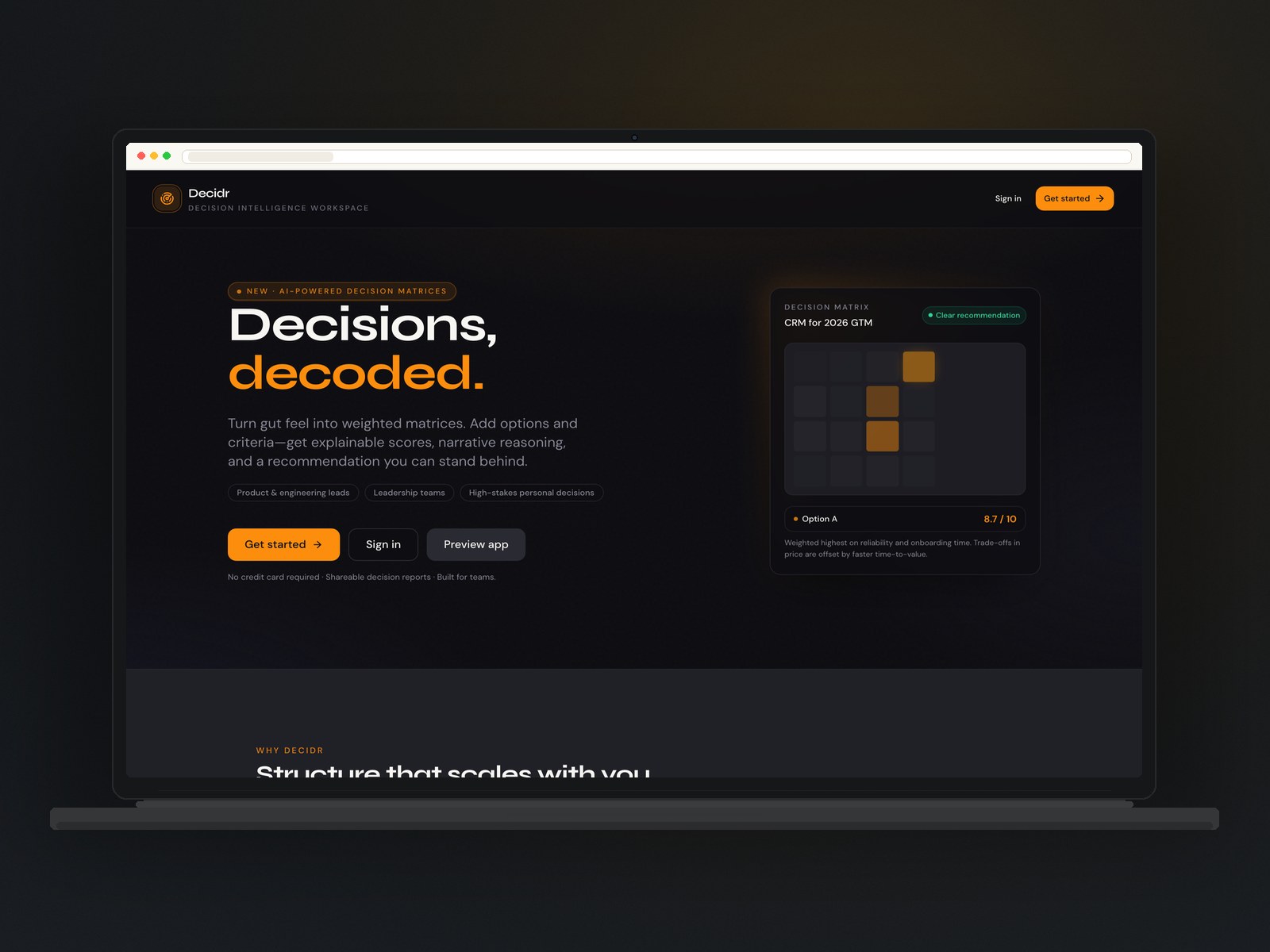 Decidr preview